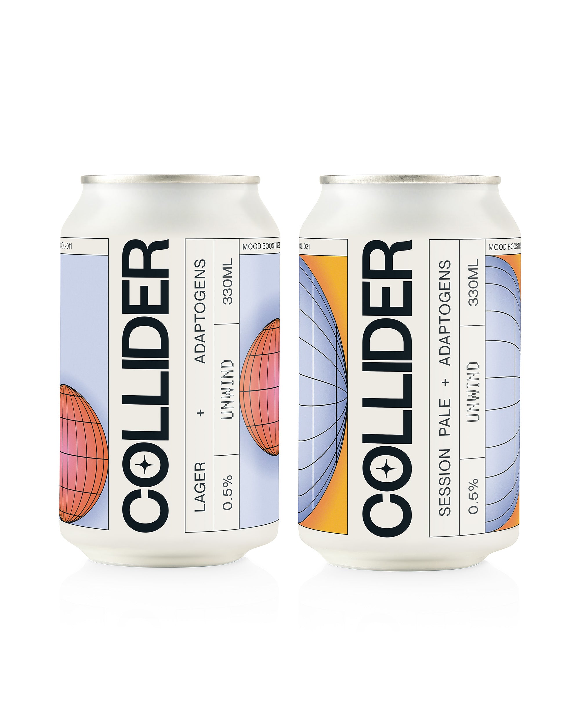 Mood boosting alcohol free lager and pale in cans infused with adaptogens and fungi.